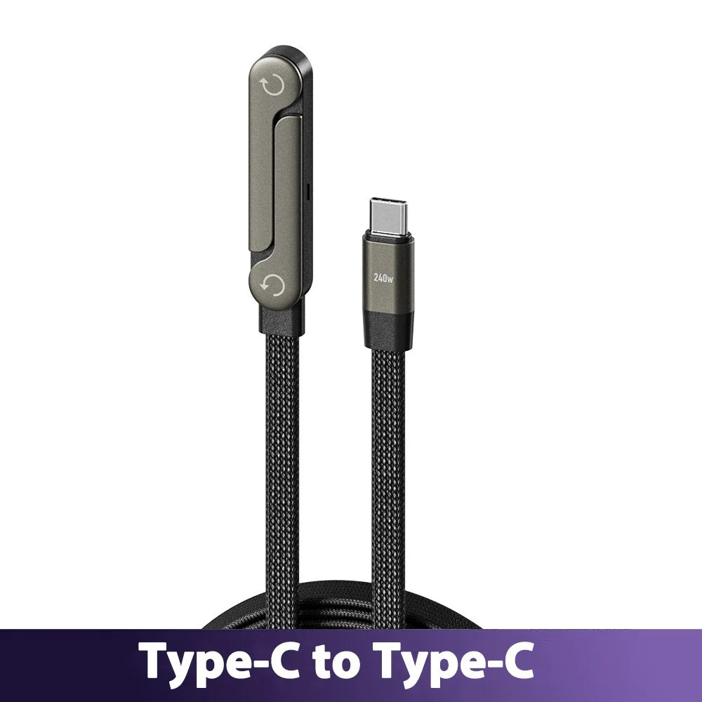 Câble Charge Rapide 65W 2-en-1 avec Support Téléphone Pliable