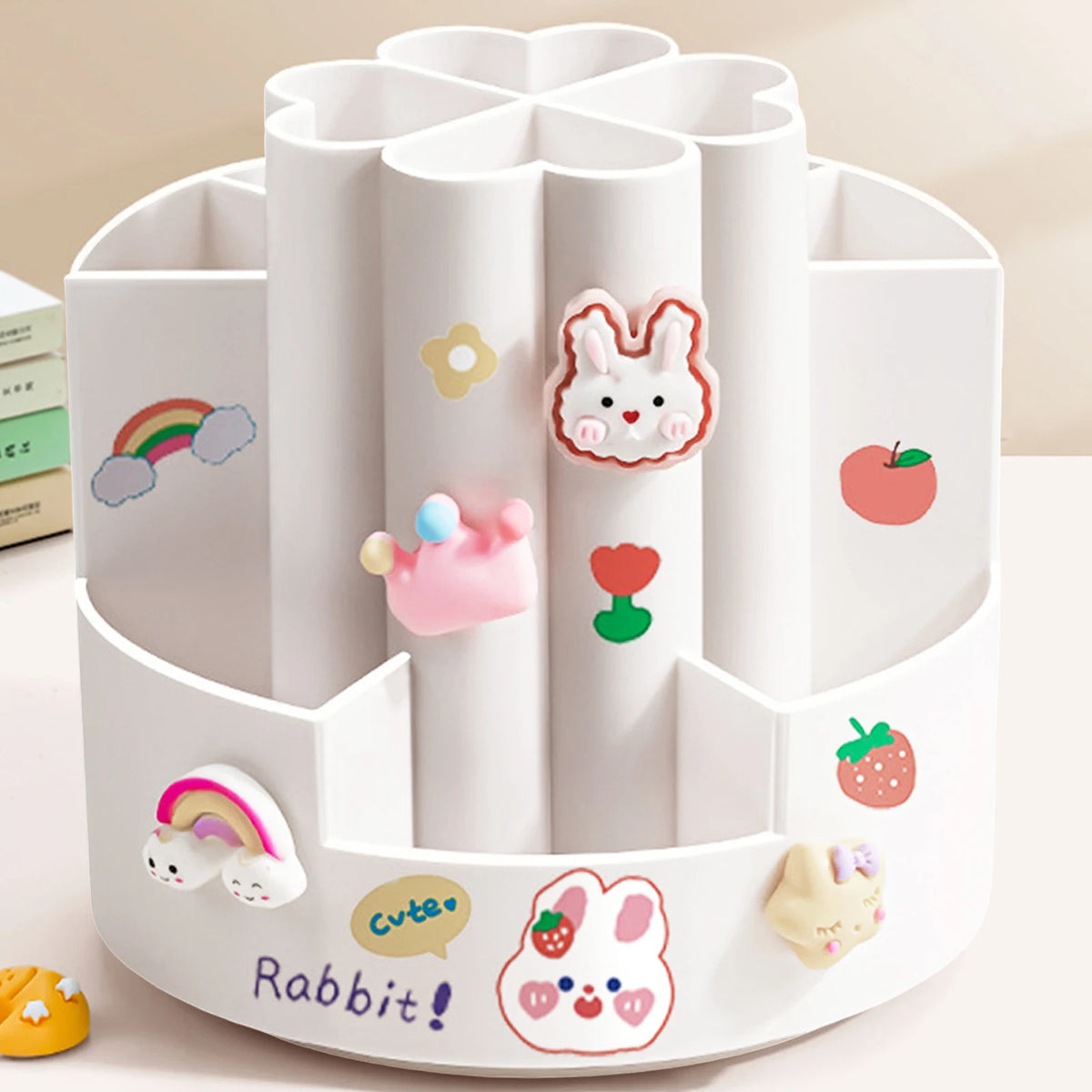 Porte-Stylos Rotatif Grande Capacité — Organisateur Bureau & Cosmétiques