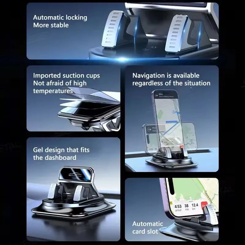 Support Téléphone Voiture 360° — Silicone Antidérapant