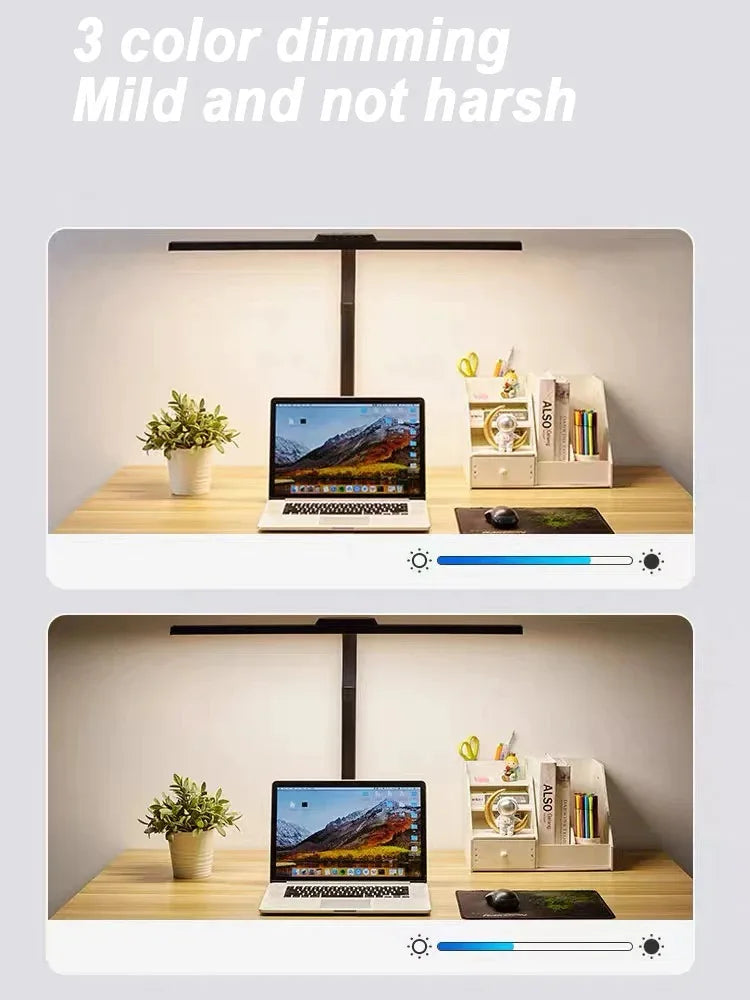 LED Desk Lamp Double/Single Head Architect Desk Lamps Office Eye-Caring Desk Light Stepless Dimmable Adjustable Gooseneck Lamp