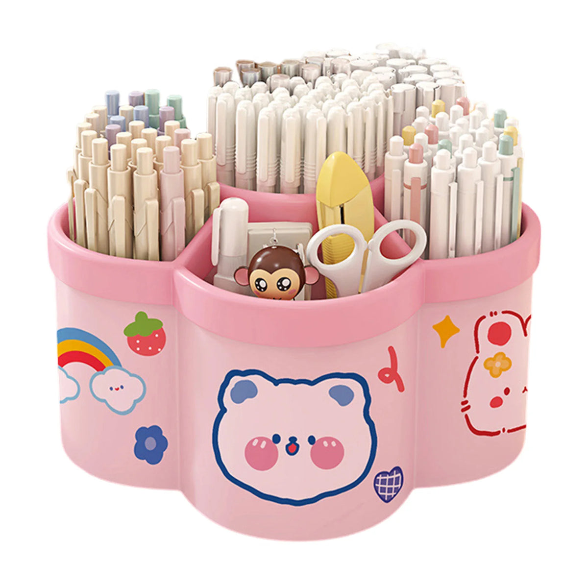 Porte-Stylos Rotatif Grande Capacité — Organisateur Bureau & Cosmétiques
