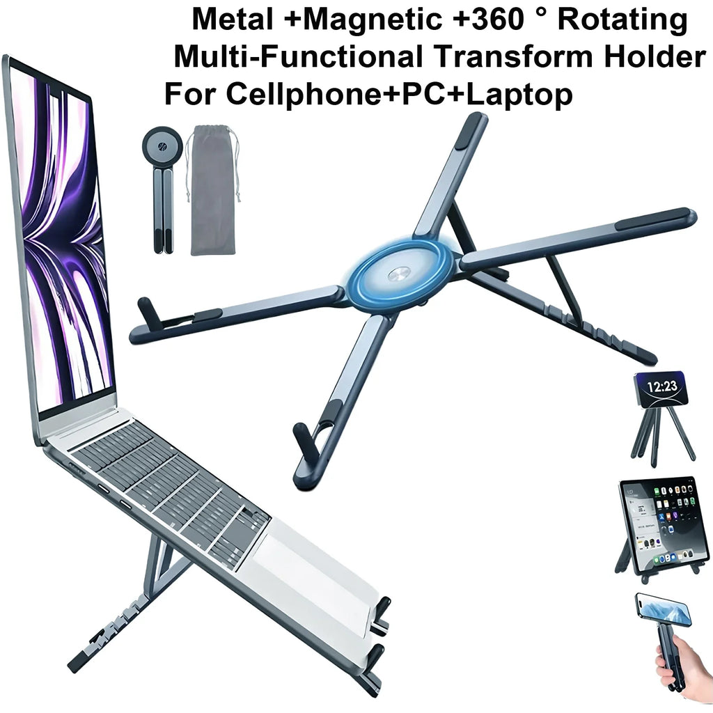 Support Téléphone Magnétique 3-en-1 — Selfie Stick & Trépied Pliable