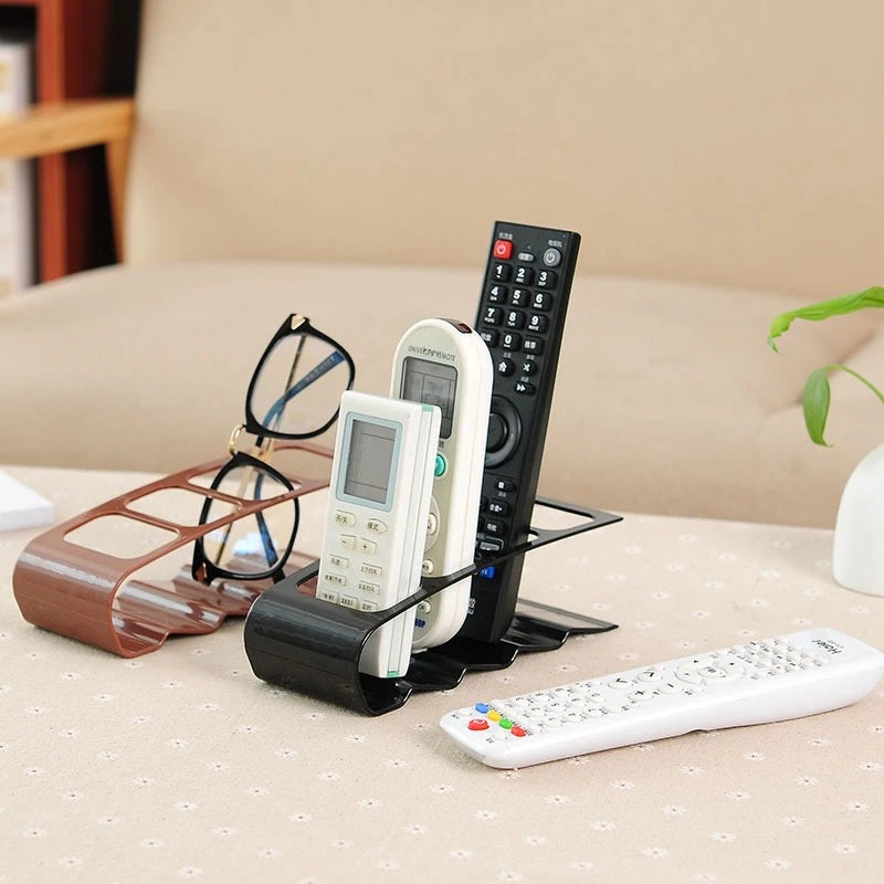 Organisateur de Bureau 4 Compartiments — Rangement Télécommandes & Accessoires